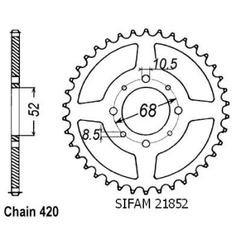 Couronne Acier 51 Dents - Pas 420 - Similaire JTR801
