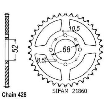 Couronne Acier 35 Dents - Pas 428 - Similaire JTR802