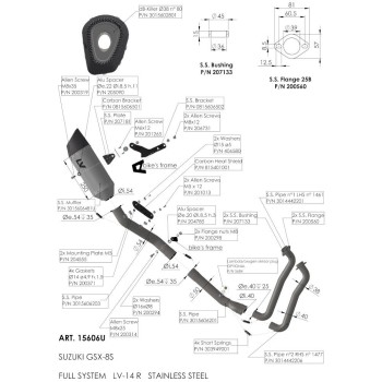 Ligne Complete LV-14 R - Pour GSX-8S/8R