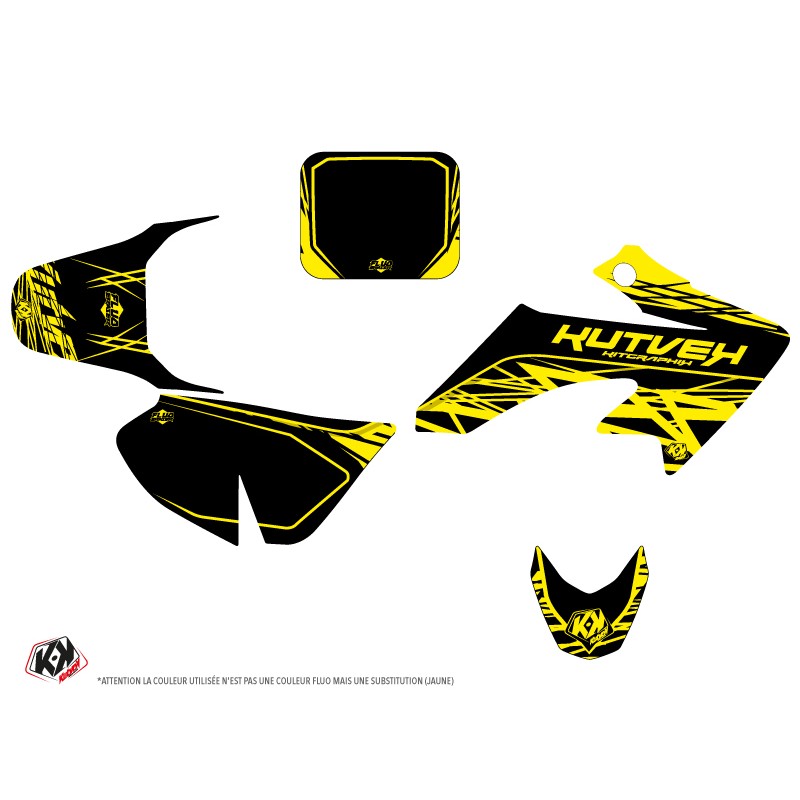 Kit Deco Moto Cross Eraser Fluo Honda 50 CRF Jaune