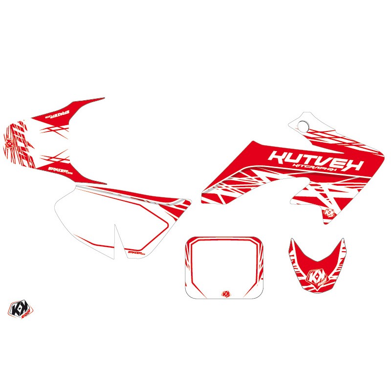 Kit Deco Moto Cross Eraser Honda 50 CRF Blanc Rouge