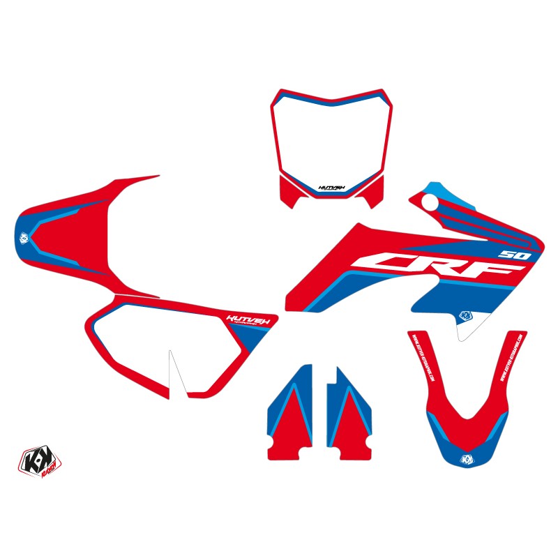 Kit Deco Moto Cross Dyna Honda 50 CRF Bleu