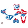 Kit Deco Moto Cross Rask Honda 50 CRF Bleu