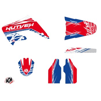 Kit Deco Moto Cross Eraser Honda 125 CR Rouge Bleu