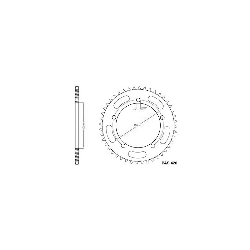 Couronne Acier 44 Dents - Pas 420 - Similaire JTR2068