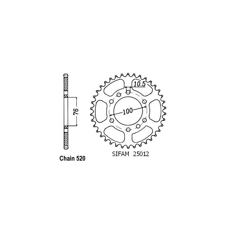Couronne Acier 37 Dents - Pas 520 - Similaire JTR1825