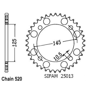 Couronne Acier 43 Dents - Pas 520 - Similaire JTR857