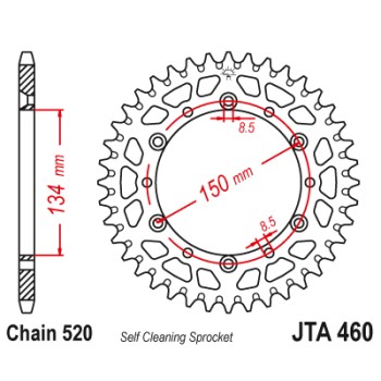 Couronne Alu. 49 Dents - Pas 520 - Similaire JTA460