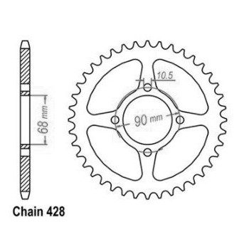 Couronne Acier 45 Dents - Pas 520 - Similaire JTR241