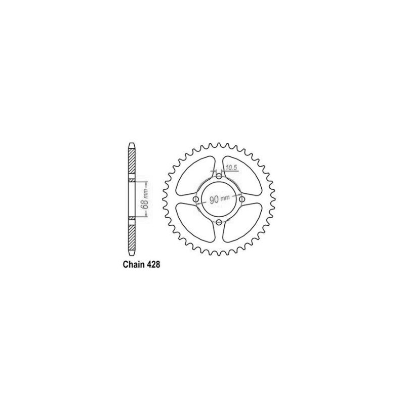 Couronne Acier 45 Dents - Pas 520 - Similaire JTR241