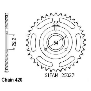 Couronne Acier 35 Dents - Pas 420 - Similaire JTR255