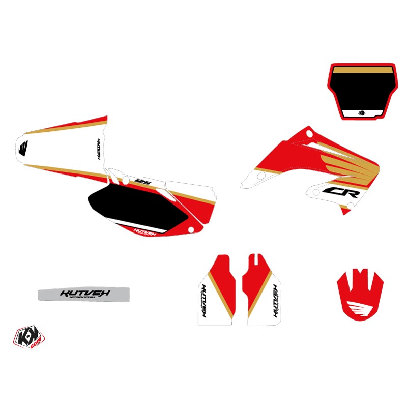 Kit Deco Moto Cross Wing Honda 125 CR Blanc