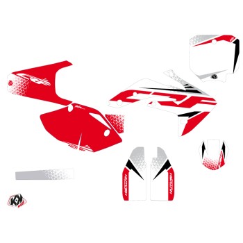 Kit Deco Moto Cross Nasting Honda 150R CRF Blanc Rouge