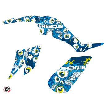 Kit Déco Quad Freegun Eyed Yamaha 350 Raptor Bleu (2005-2015)
