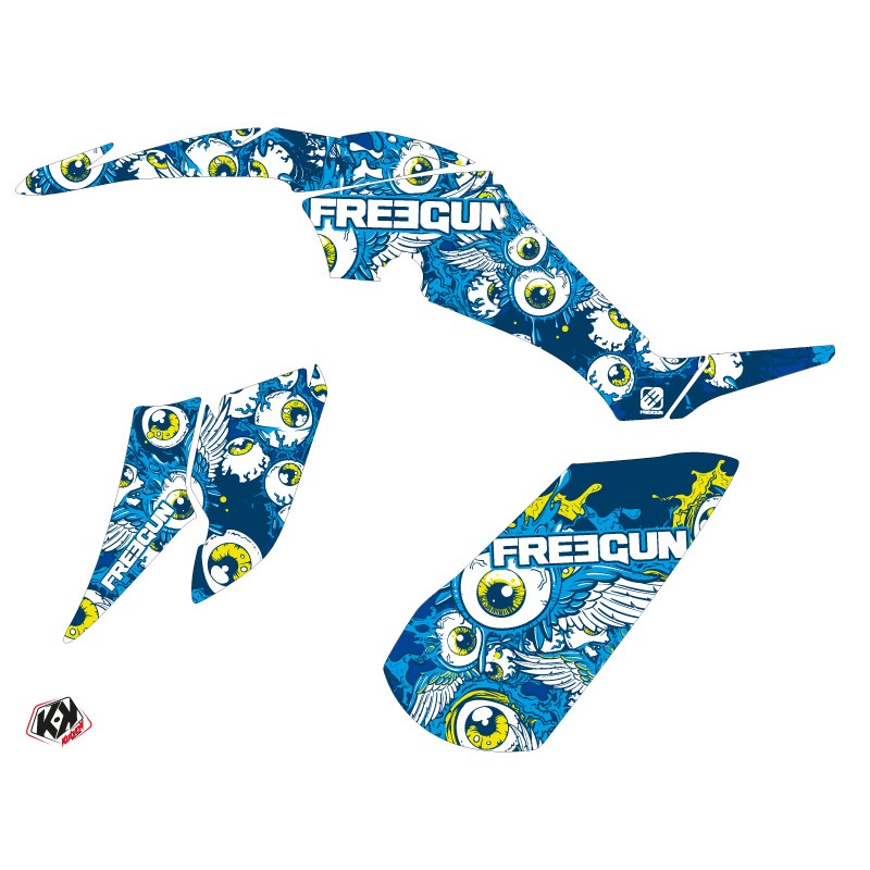 Kit Déco Quad Freegun Eyed Yamaha 350 Raptor Bleu (2005-2015)