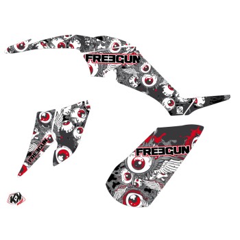 Kit Déco Quad Freegun Eyed Yamaha 350 Raptor Rouge (2005-2015)