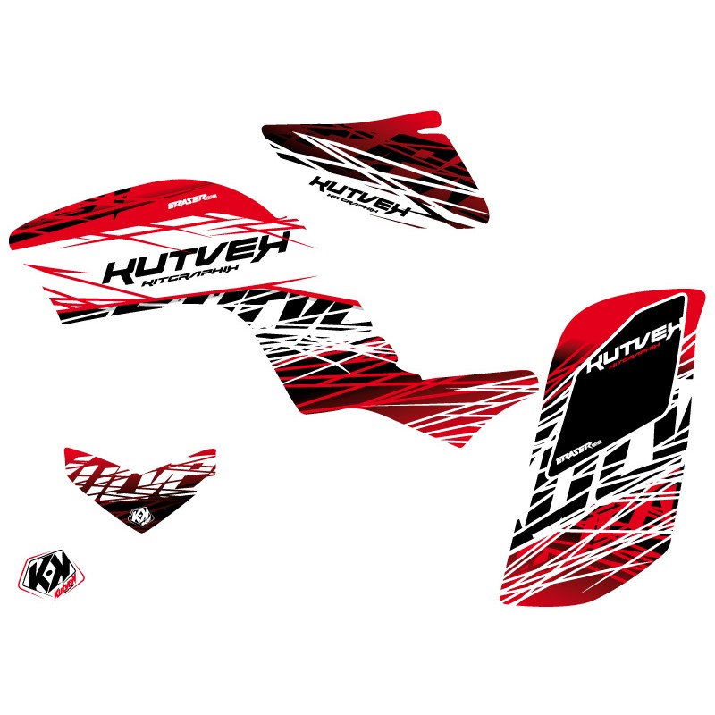 Kit Déco Quad Eraser Yamaha 660 Raptor Rouge Blanc (2001-2005)