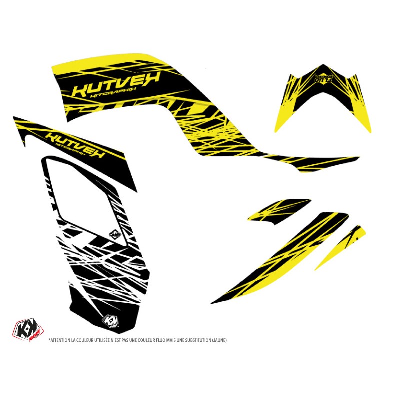 Kit Déco Quad Eraser Fluo Yamaha 700 Raptor Jaune (2013-2023)