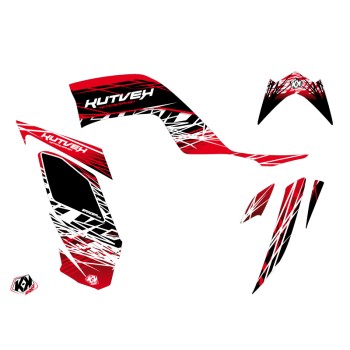 Kit Déco Quad Eraser Yamaha 700 Raptor Rouge Blanc (2013-2023)