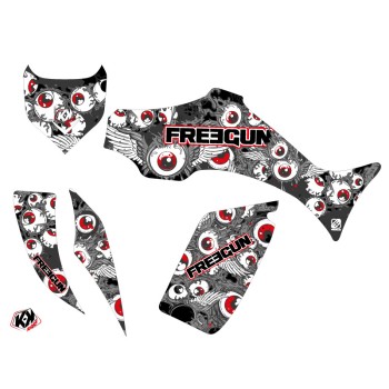 Kit Déco Quad Freegun Eyed Yamaha 350-450 Wolverine Rouge (2006-2009)