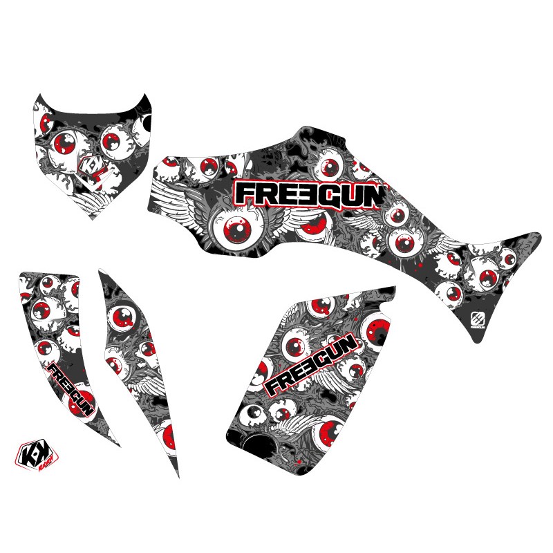 Kit Déco Quad Freegun Eyed Yamaha 350-450 Wolverine Rouge (2006-2009)