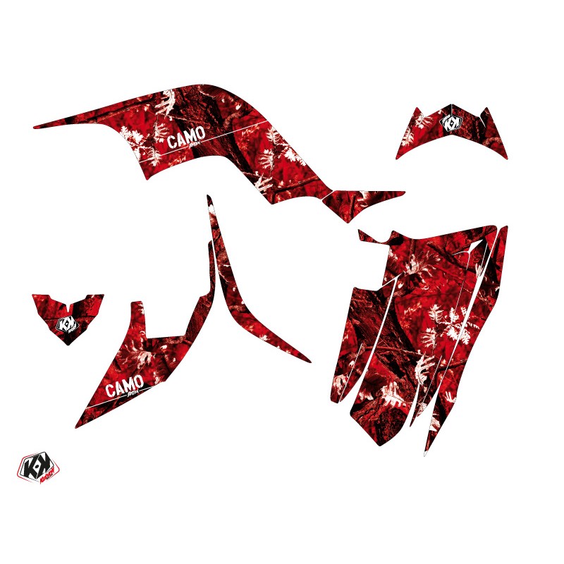 Kit Déco Quad Camo Yamaha 90 Raptor Rouge (2009-2023)