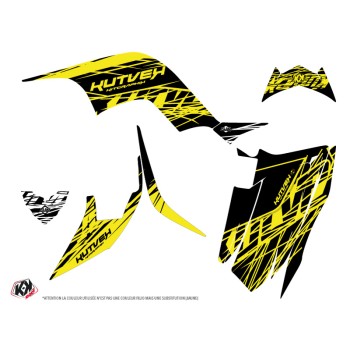 Kit Déco Quad Eraser Fluo Yamaha 90 Raptor Jaune (2009-2023)