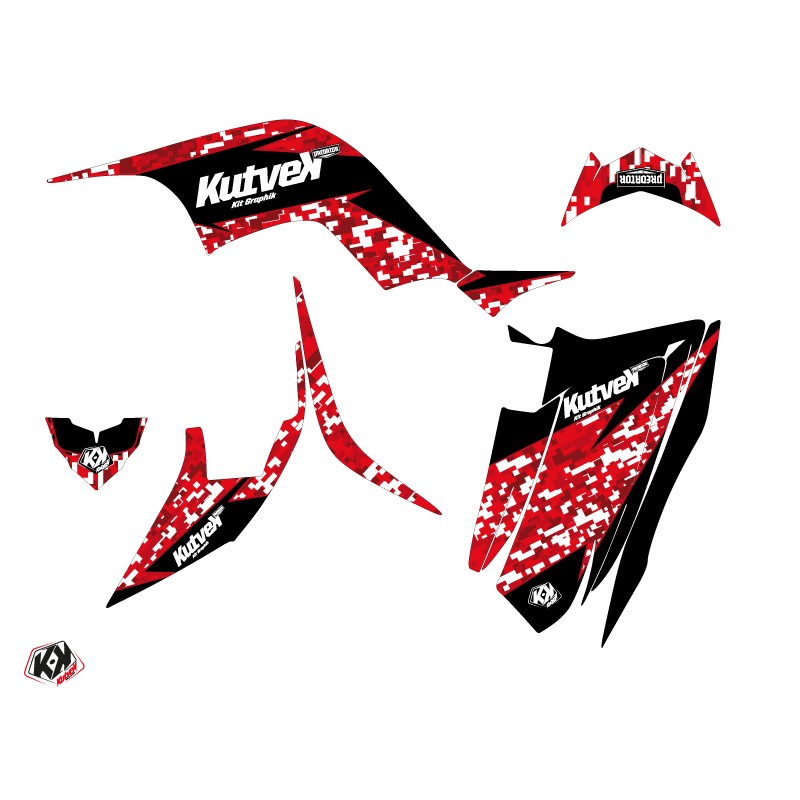 Kit Déco Quad Predator Yamaha 90 Raptor Rouge (2009-2023)