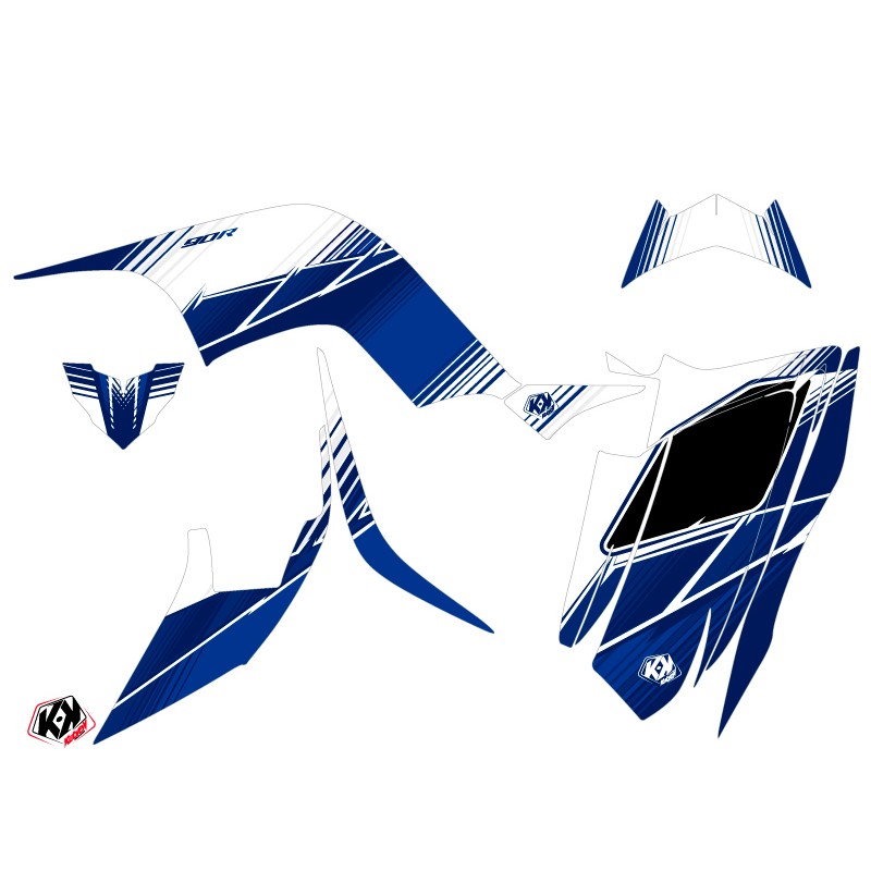Kit Déco Quad Stripe Yamaha 90 Raptor Bleu Nuit (2009-2023)