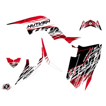 Kit Déco Quad Eraser Yamaha 90 Raptor Rouge Blanc (2009-2023)
