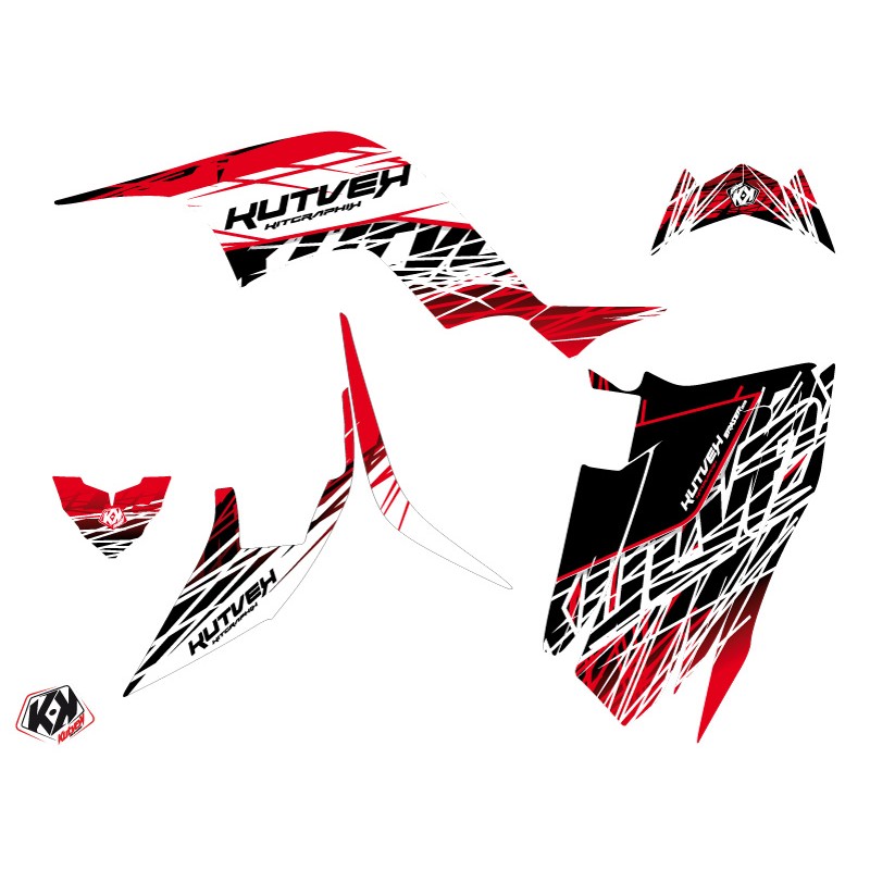 Kit Déco Quad Eraser Yamaha 90 Raptor Rouge Blanc (2009-2023)