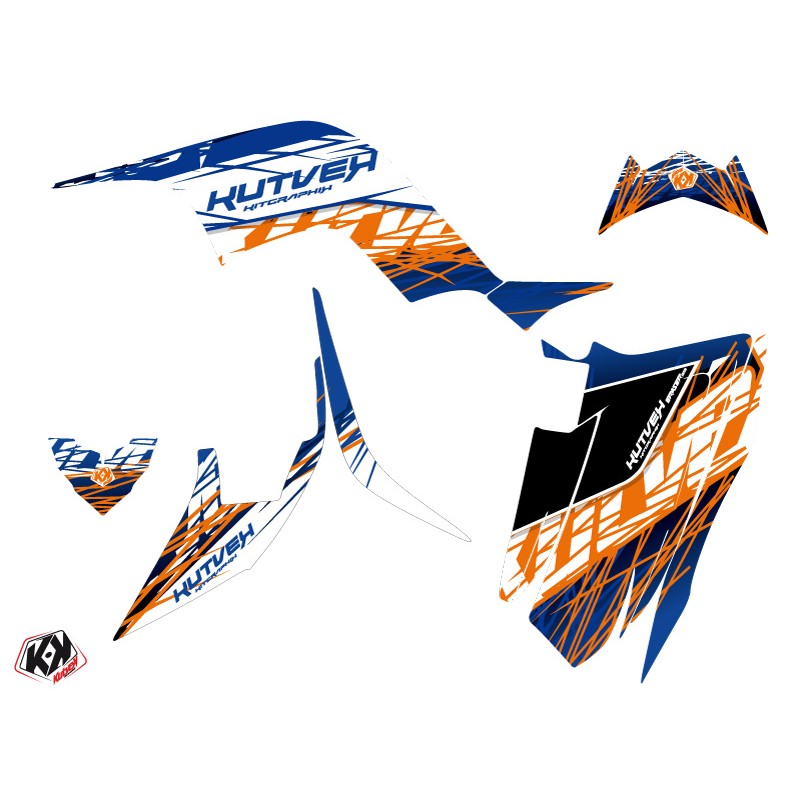 Kit Déco Quad Eraser Yamaha 90 Raptor Bleu Orange (2009-2023)