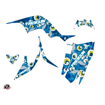 Kit Déco Quad Freegun Eyed Yamaha 90 Raptor Bleu (2009-2023)