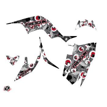 Kit Déco Quad Freegun Eyed Yamaha 90 Raptor Rouge (2009-2023)