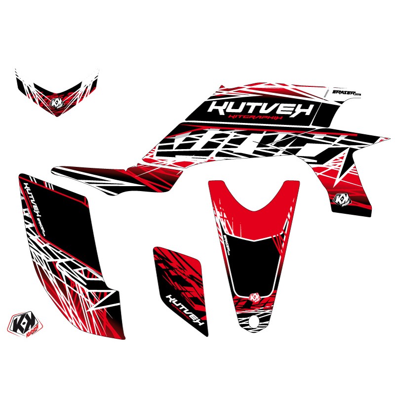 Kit Déco Quad Eraser Yamaha 450 YFZ Rouge Blanc (2004-2009)