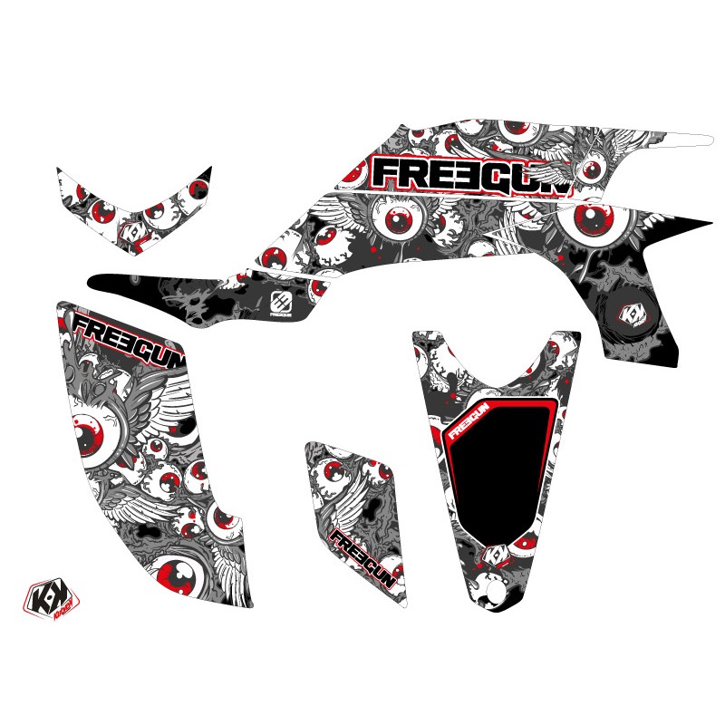 Kit Déco Quad Freegun Eyed Yamaha 450 YFZ Rouge (2004-2009)