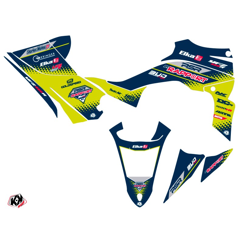 Kit Déco Quad Replica By Rapport K20 Yamaha 450 YFZ R Bleu Jaune (200