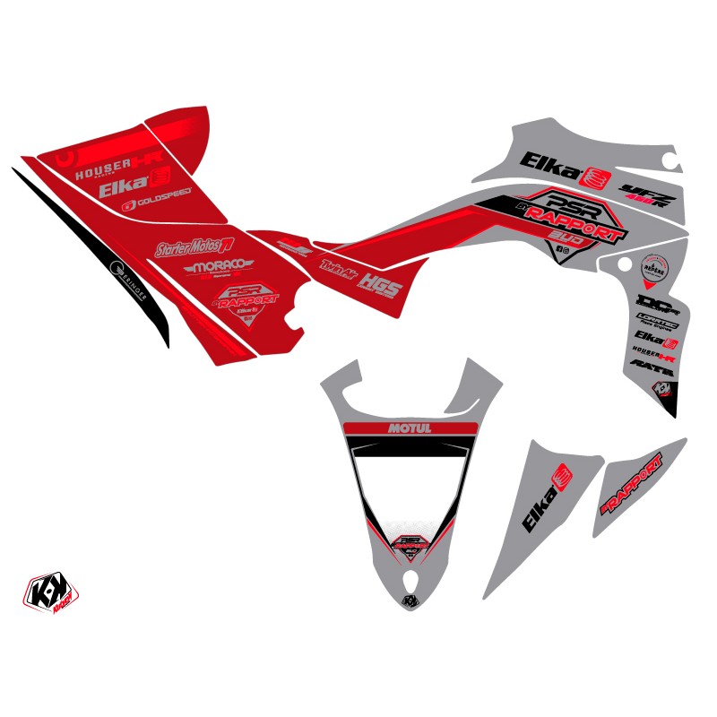 Kit Déco Quad Replica By Rapport K20 Yamaha 450 YFZ R Gris Rouge (200