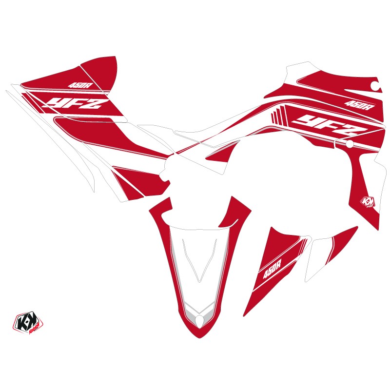 Kit Déco Quad Corporate Yamaha 450 YFZ R Rouge Noir (2014-2023)