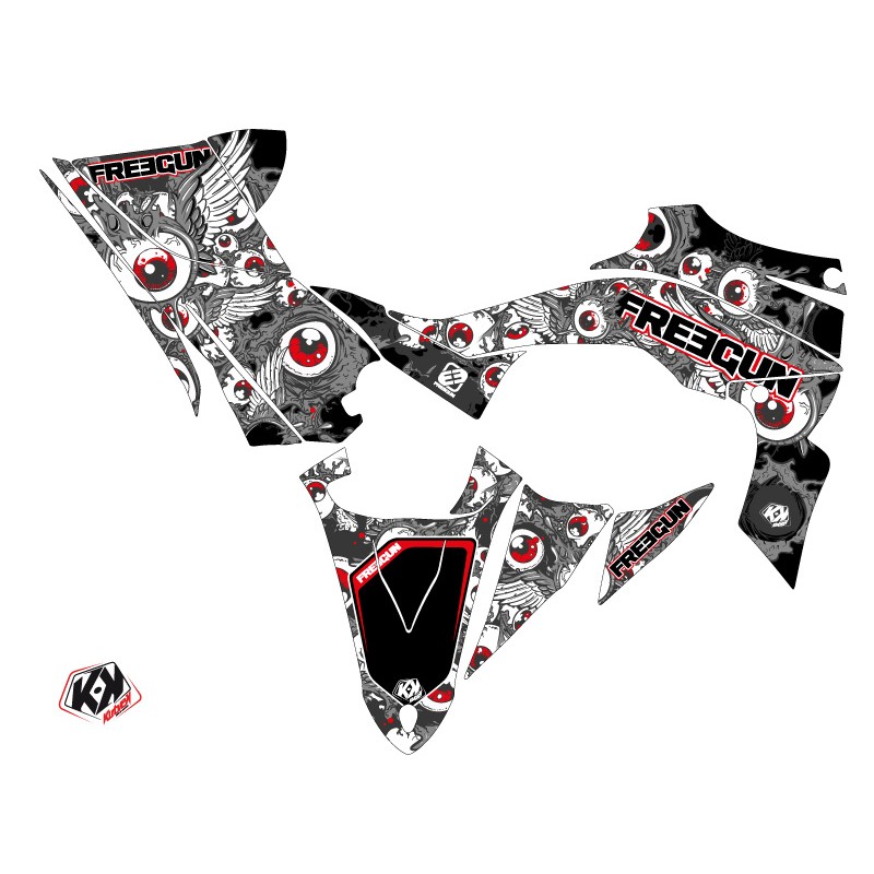 Kit Déco Quad Freegun Eyed Yamaha 450 YFZ R Rouge (2014-2023)