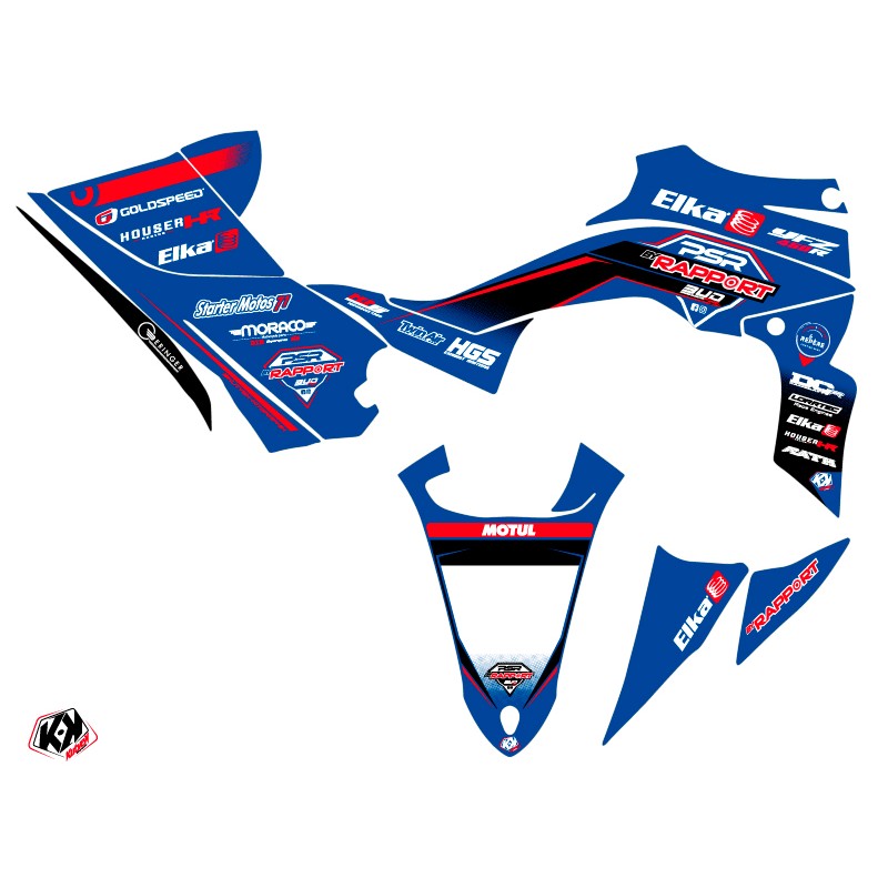 Kit Déco Quad Replica By Rapport K20 Yamaha 450 YFZ R Bleu Rouge (201