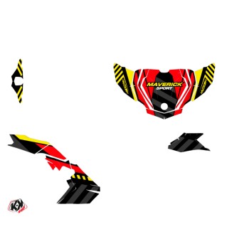 Kit Déco SSV Konkeror Can Am Maverick Sport Rouge Jaune (2018-2023)