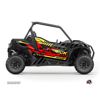 Kit Déco SSV Konkeror Can Am Maverick Sport Avec Portes Rouge Jaune (