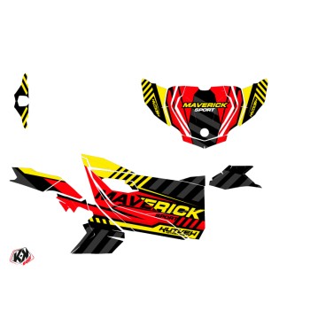 Kit Déco SSV Konkeror Can Am Maverick Sport Avec Portes Rouge Jaune (