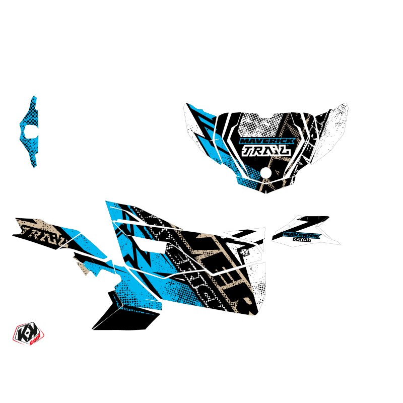 Kit Déco SSV Kraft Can Am Maverick Trail Avec Portes Blanc Bleu (2018