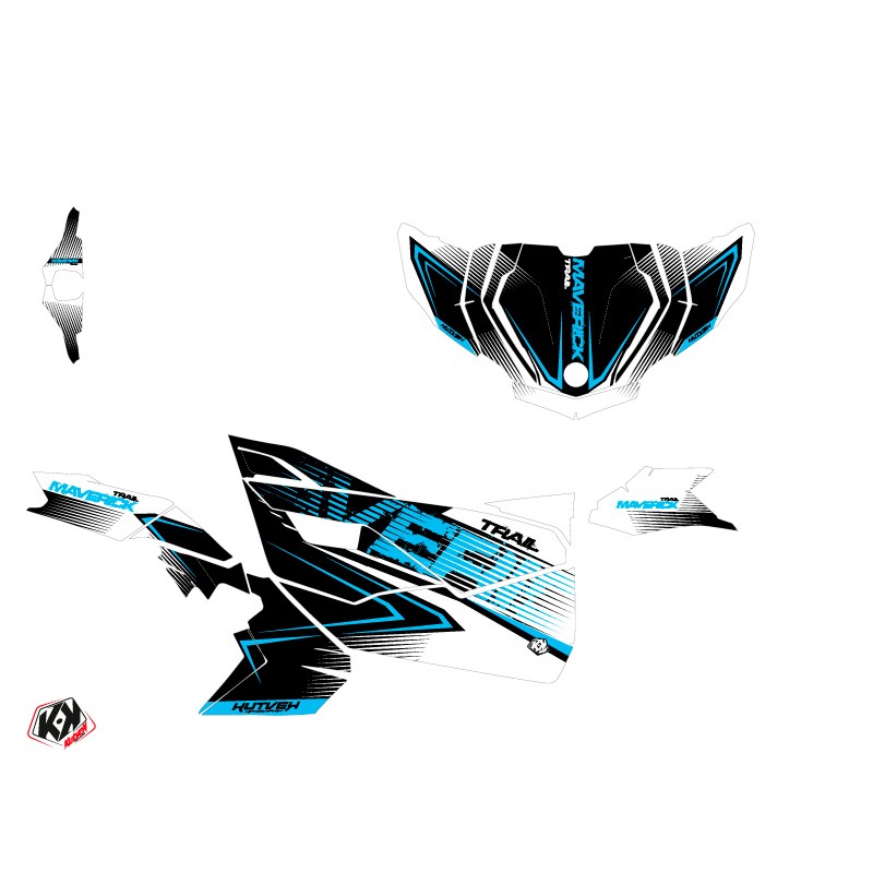 Kit Déco SSV Kallin Can Am Maverick Trail Avec Portes Blanc Bleu (201
