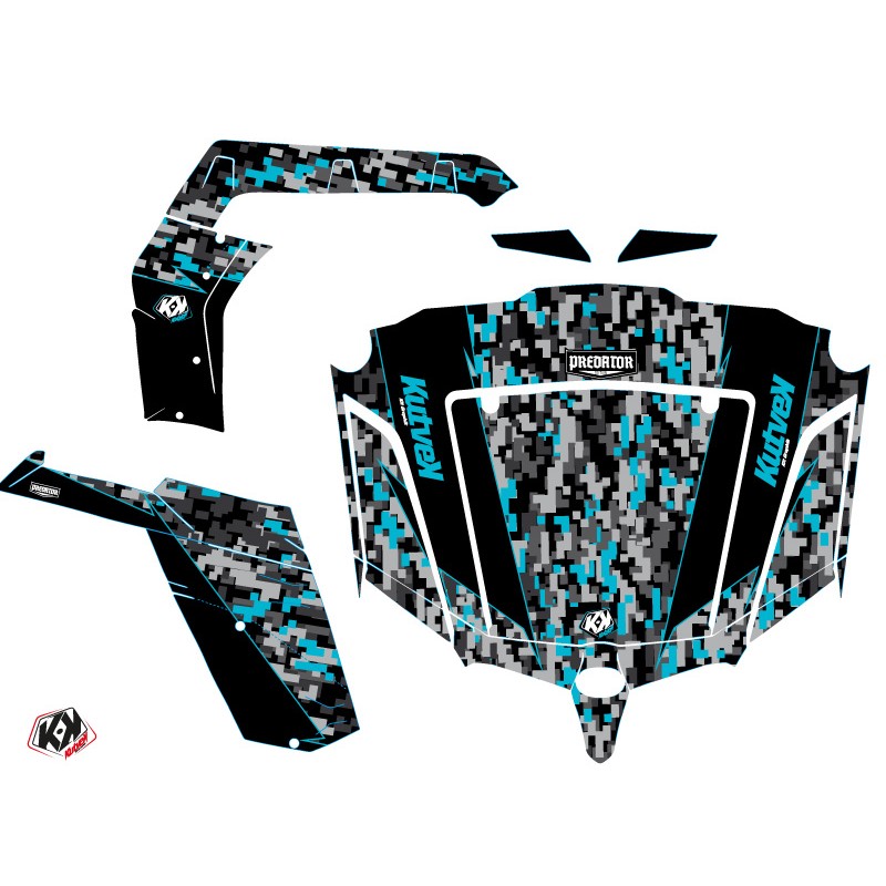 Kit Déco SSV Predator CF Moto Z Force 800 Noir Turquoise (2013-2023)