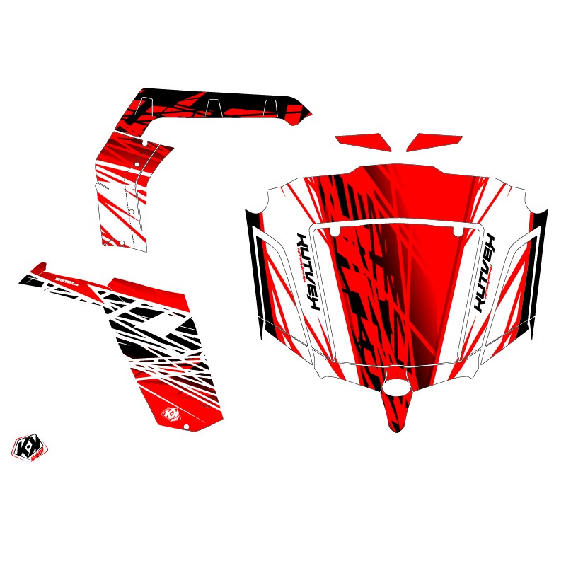 Kit Déco SSV Eraser CF Moto Z Force 1000 Rouge Blanc (2017-2023)