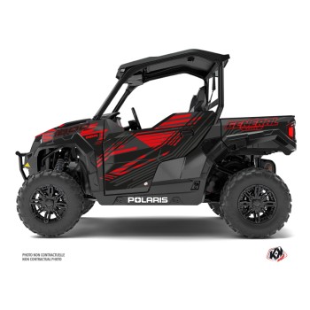 Kit Déco SSV Graphite Polaris GENERAL 1000 Noir Rouge (2016-2021)
