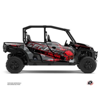 Kit Déco SSV Evil Polaris GENERAL 1000 4 portes Gris Rouge (2017-2021
